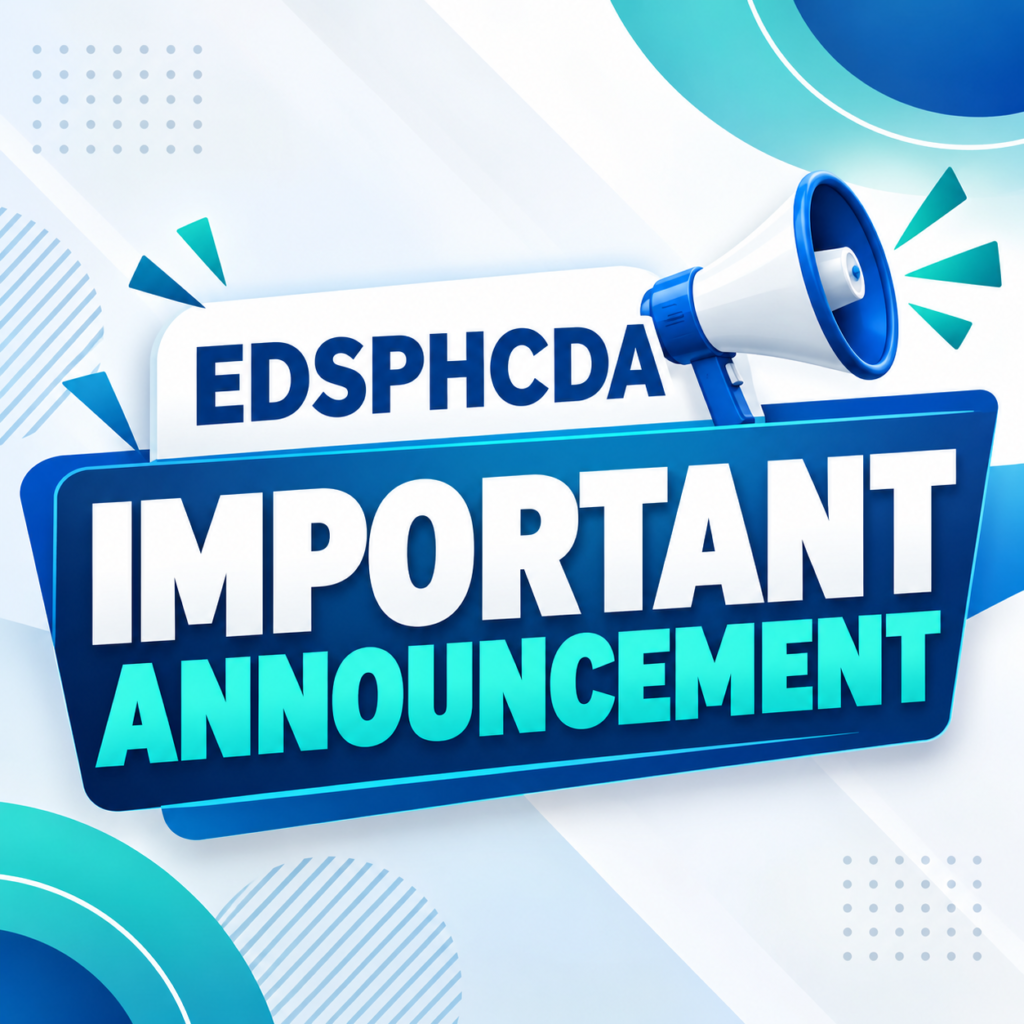edsphcda important announcement
